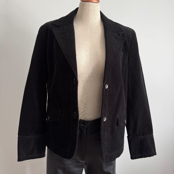 Lady Hathaway - Black Corduroy Blazer - Jacket - Picture 2 of 10